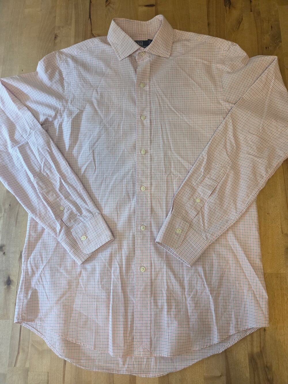 Polo Ralph Lauren Classic Fit Button Down Dress Shirt Men's M Pink Blue Check